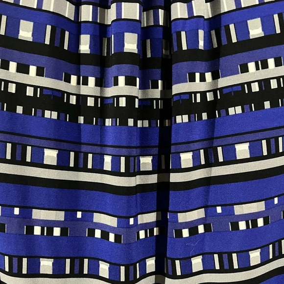 Calvin Klein Womens Pleated Neck Top Jersey Stretch Black Blue Sleeveless Size L - Picture 4 of 8